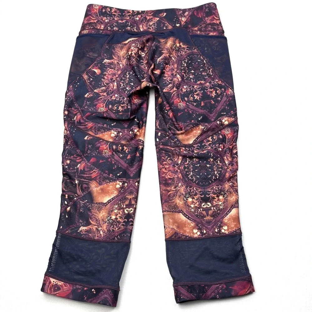CALIA‎ by Carrie Underwood Purple Mandala Mesh Capri Leggings WAX12020PRT Medium